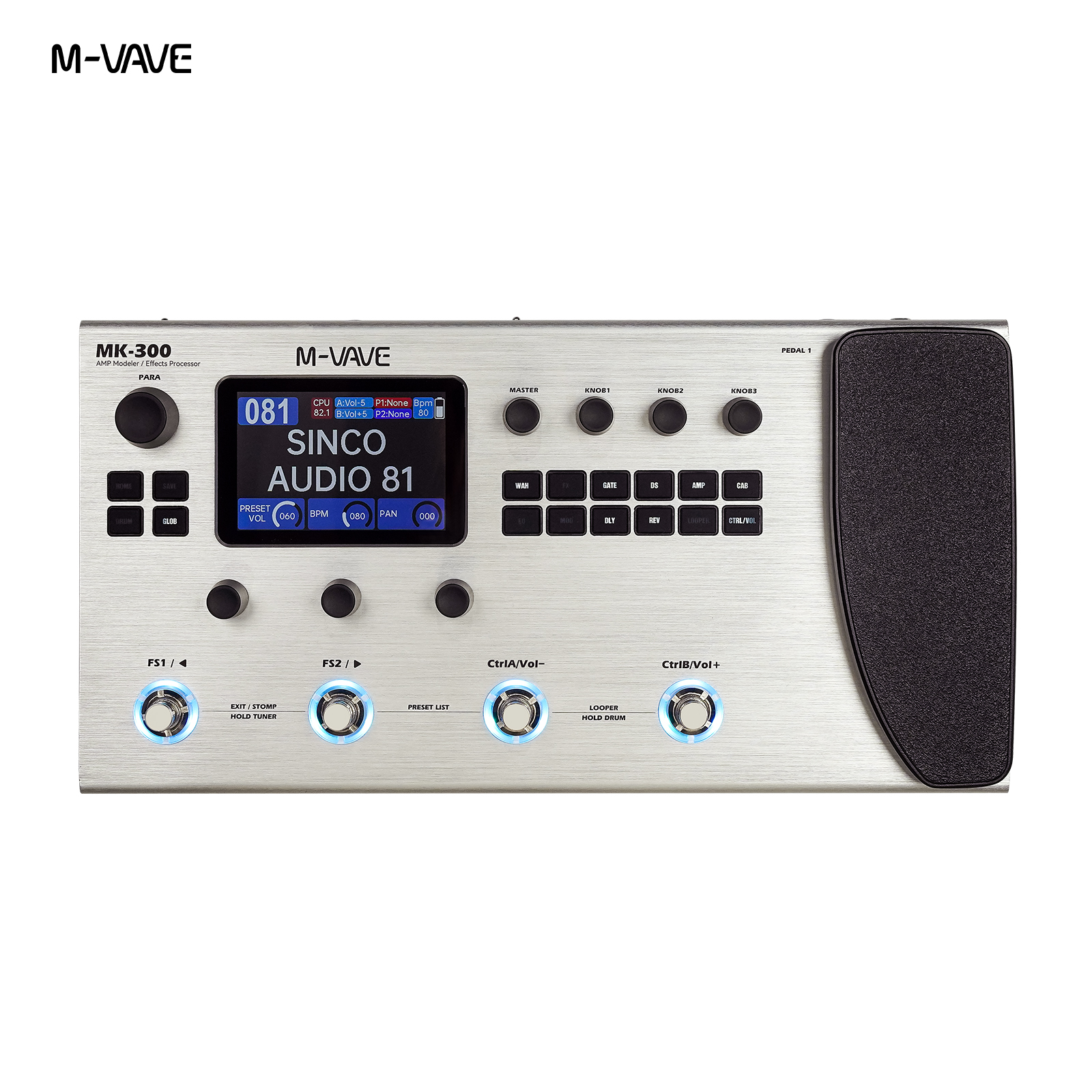 Looper Pedal Guitar - M-VAVE MK-300 Multi-Function Guitar/Bass Effector Pedal