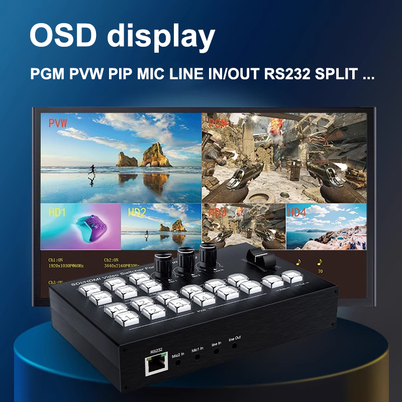 Audio Mixer 4 Channel - 1080p 4 Channel HDMI Video Mixer
