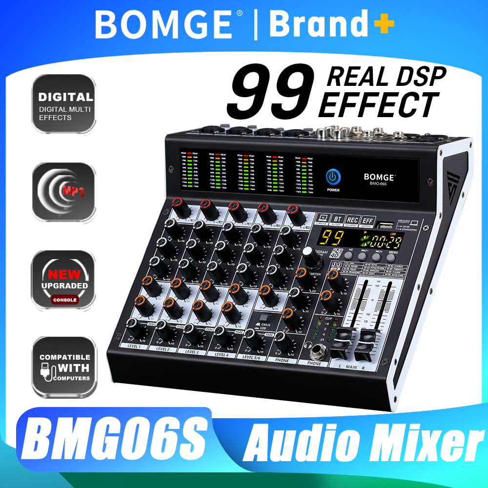 Audio Mixer 4 Channel - BOMGE Audio Mixer 6 Channel Mixing