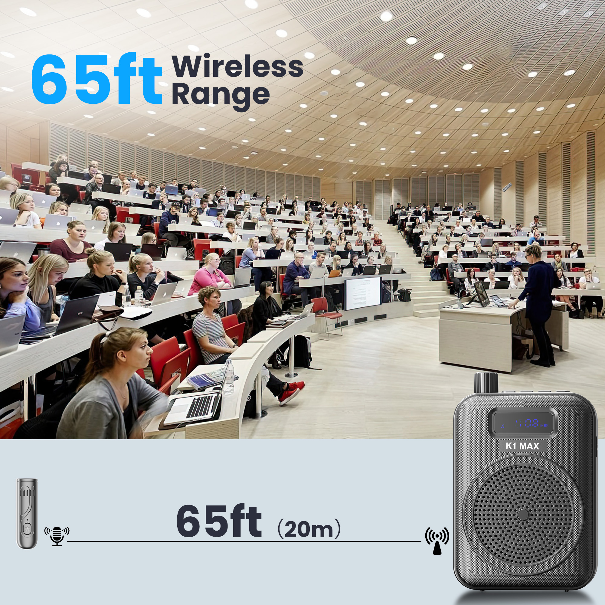 Portable Amplifier Mini - Voice Amplifier Wireless Microphone with Bluetooth