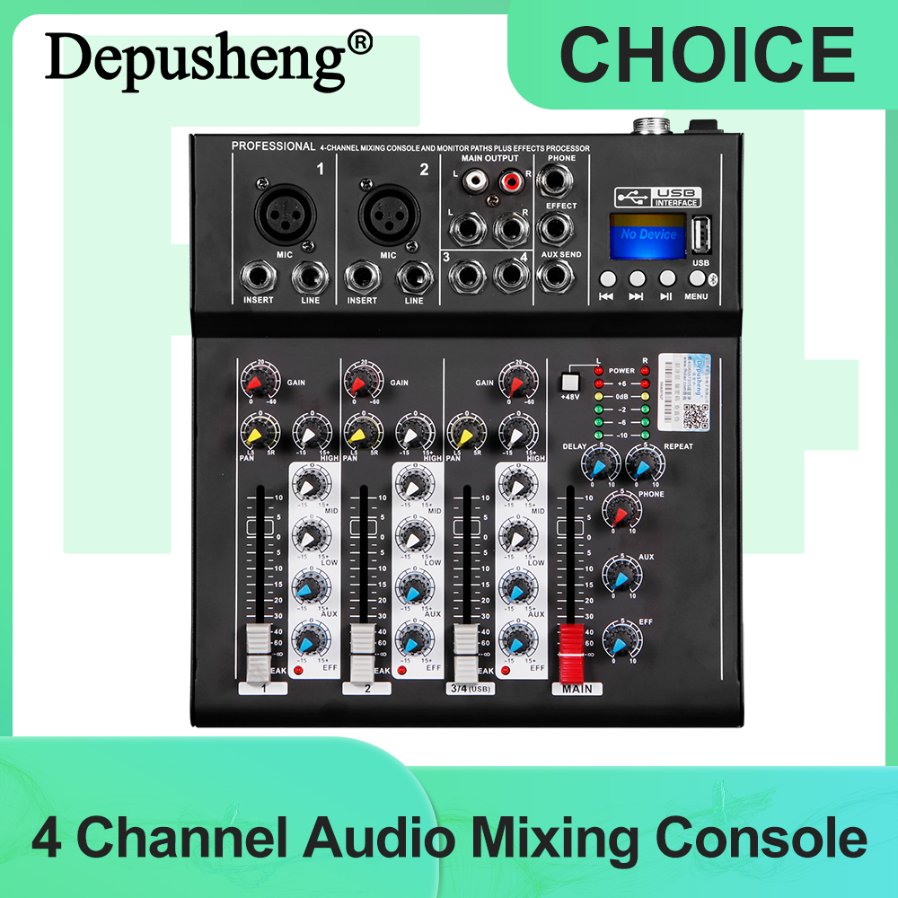 Audio Mixer 4 Channel - 4 Channel DJ Sound Mixing Depusheng