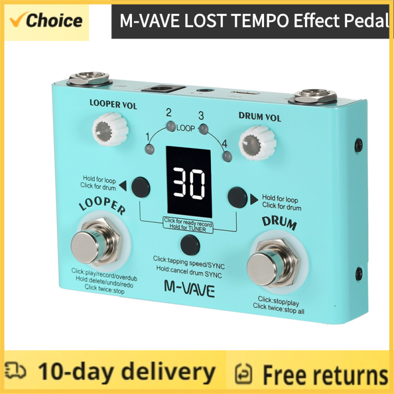 Looper Pedal Guitar - M-VAVE Guitar Effect Pedal Drum Looper