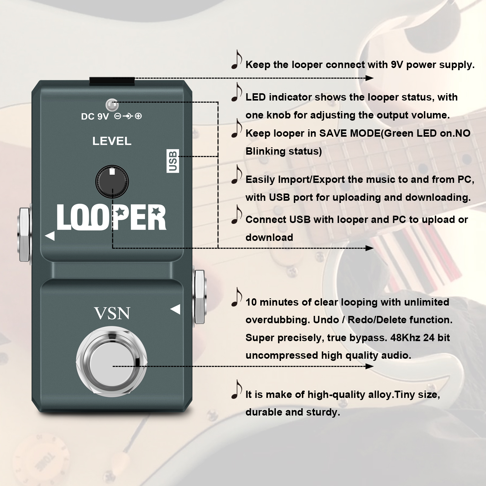 VSN Guitar Looper Pedal Digita - Looper Pedal Guitar review and price