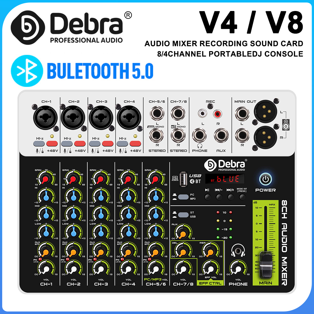 Debra V8 Audio Mixing Console  - Audio Mixer 4 Channel review and price