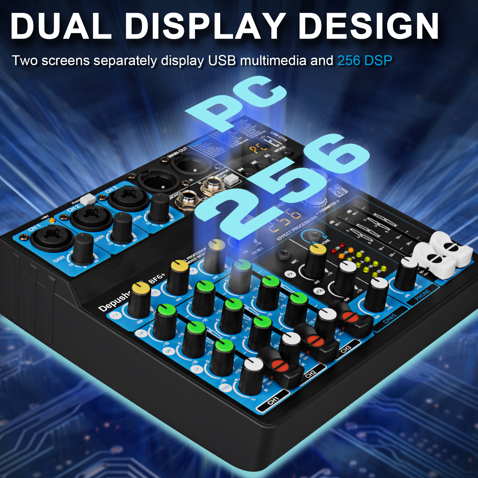 5 Channel USB Mixer Depusheng  - Audio Mixer 4 Channel review and price