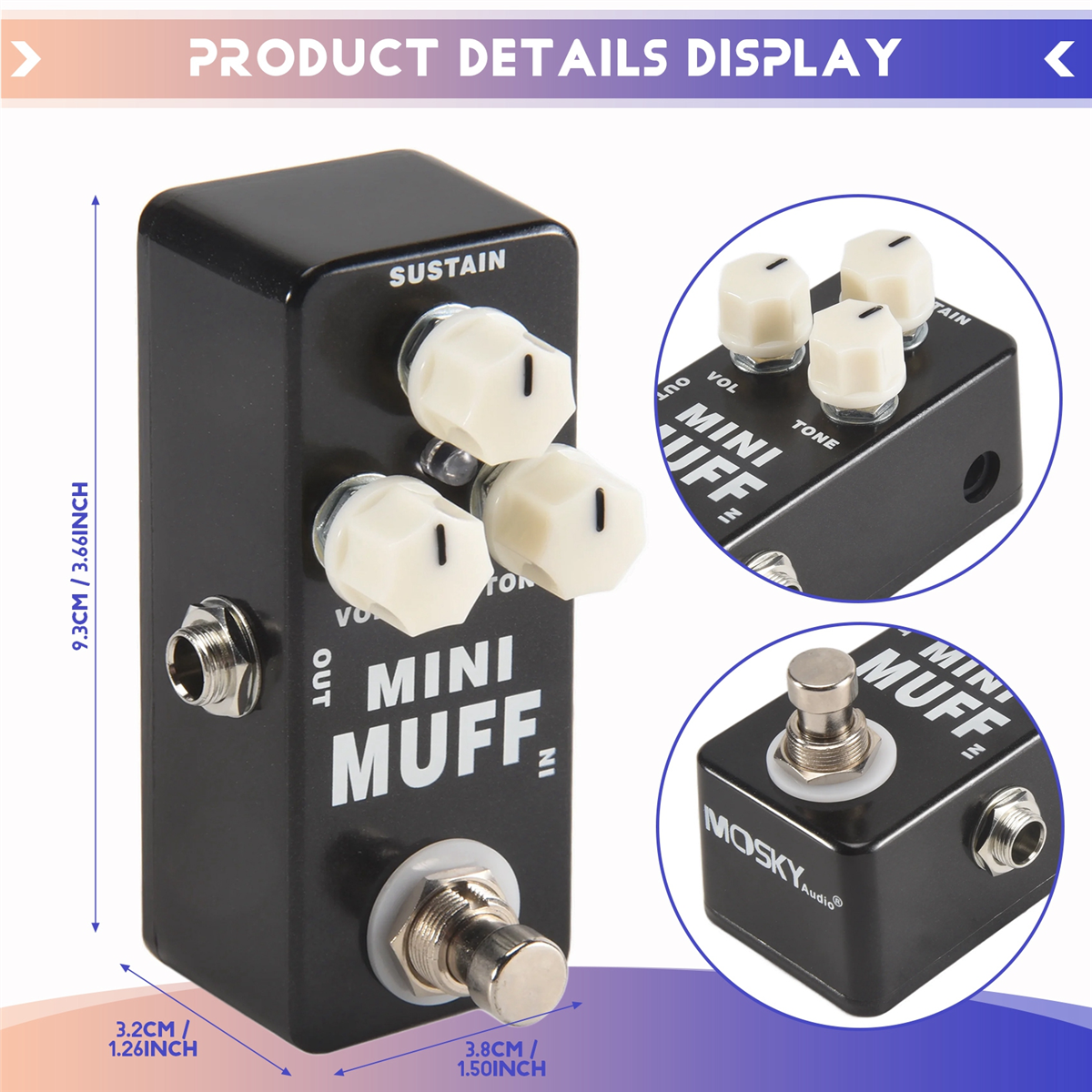L67A Pro MOSKY Mini Muff Fuzz  - Looper Pedal Guitar review and price