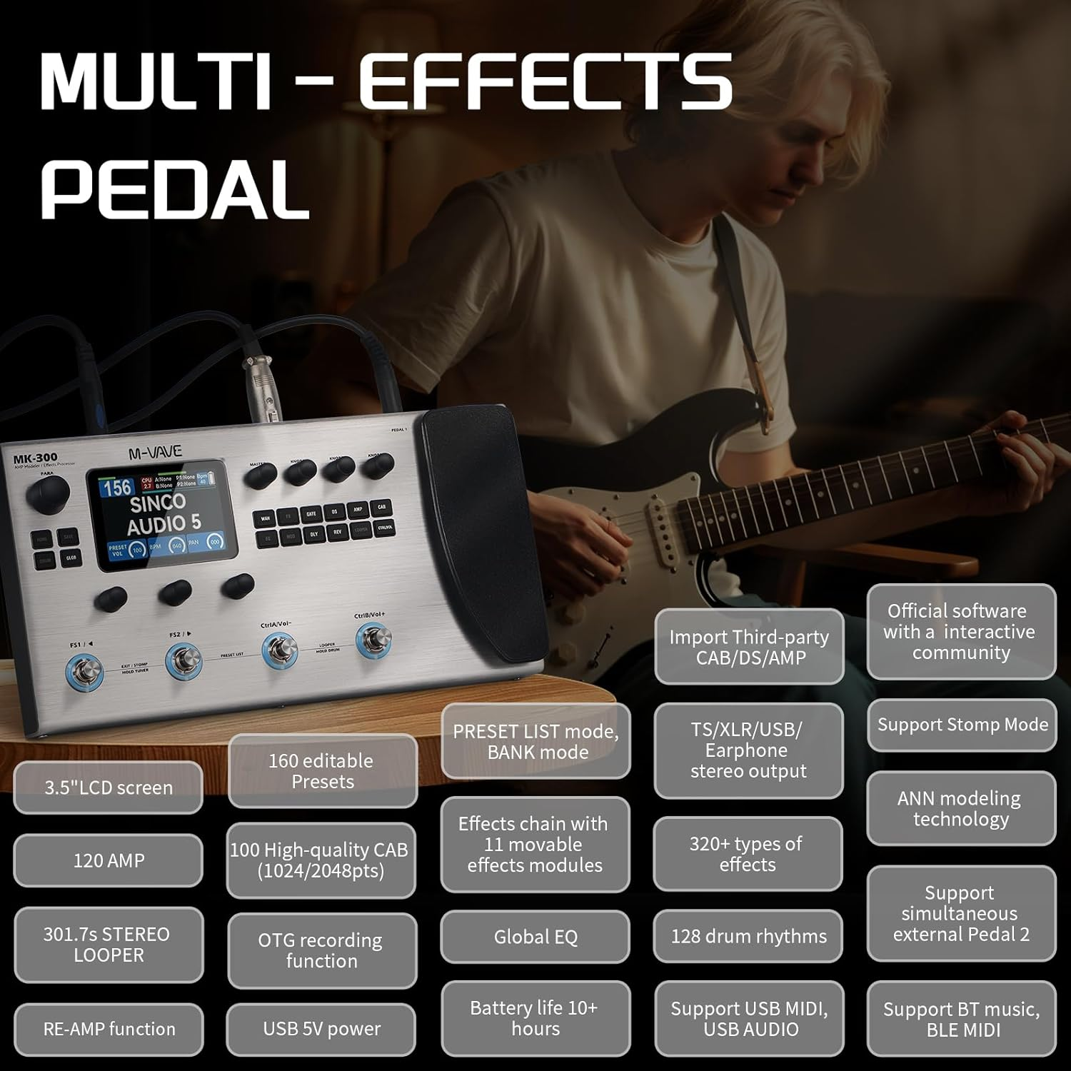 M-VAVE MK-300 Multi-Function G - Looper Pedal Guitar review and price