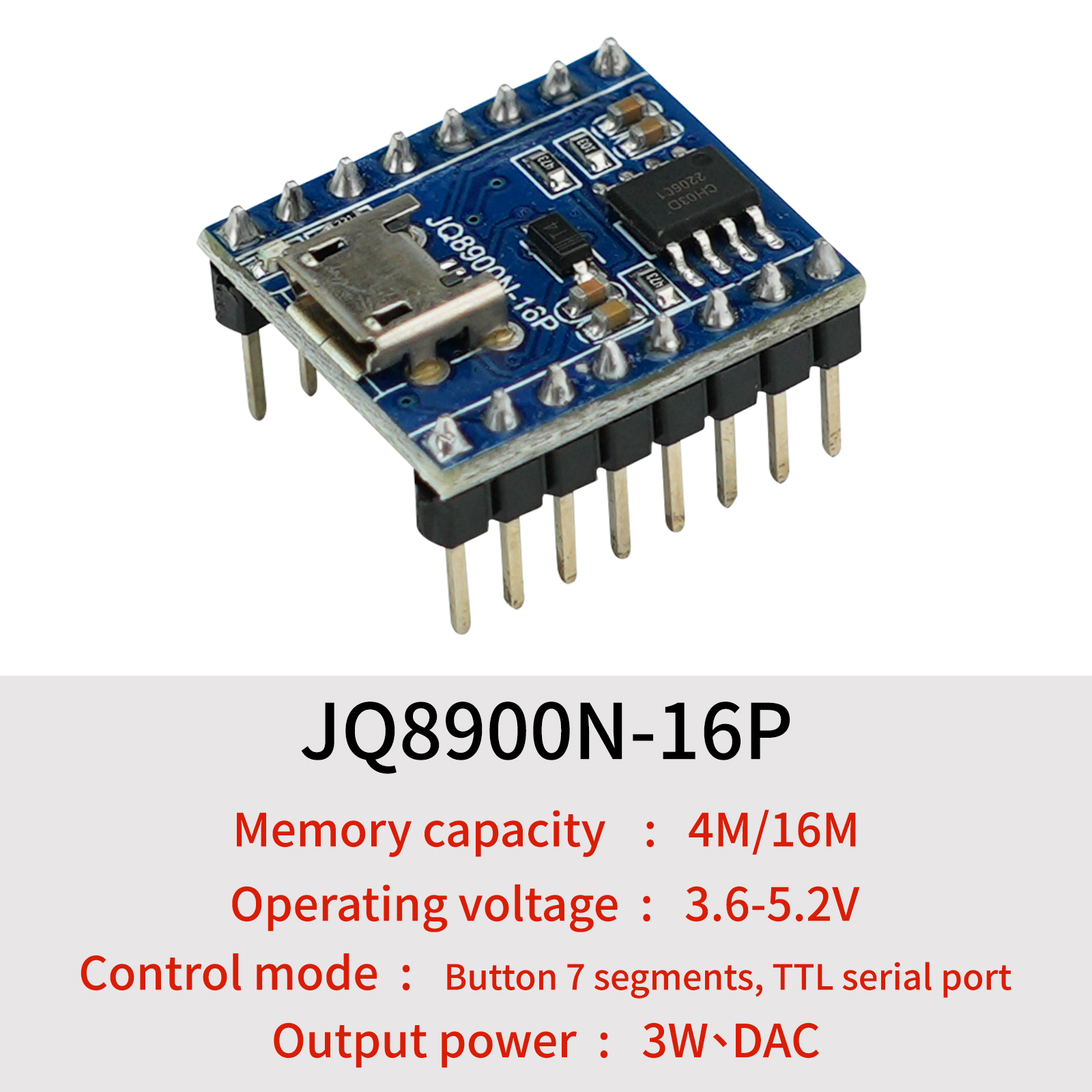 Voice Playback Module, JQ8900N - Audio Music Mp3 Download review and price