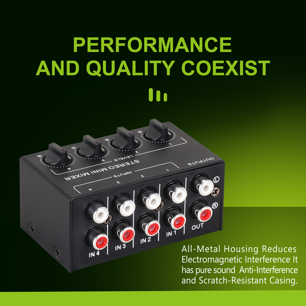 Professional Stereo 4 Channel  - Audio Mixer 4 Channel review and price