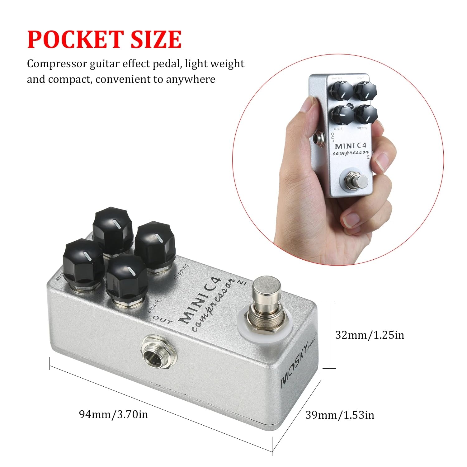 Mosky MINI C4 Dynamic Compress - Looper Pedal Guitar review and price