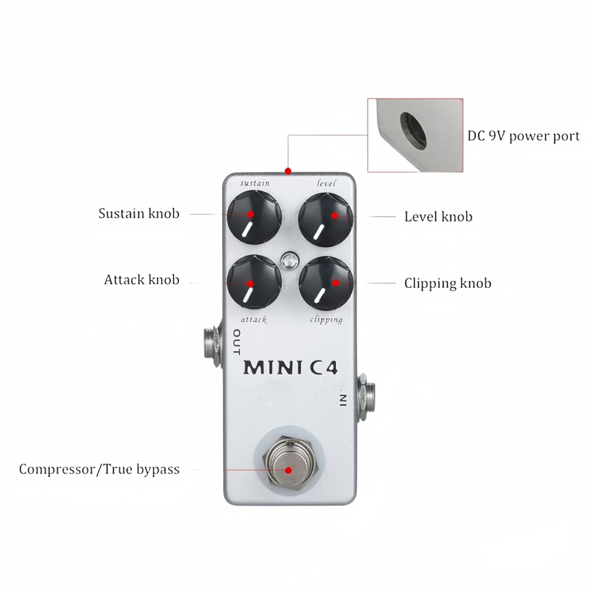 Mosky MINI C4 Dynamic Compress - Looper Pedal Guitar review and price