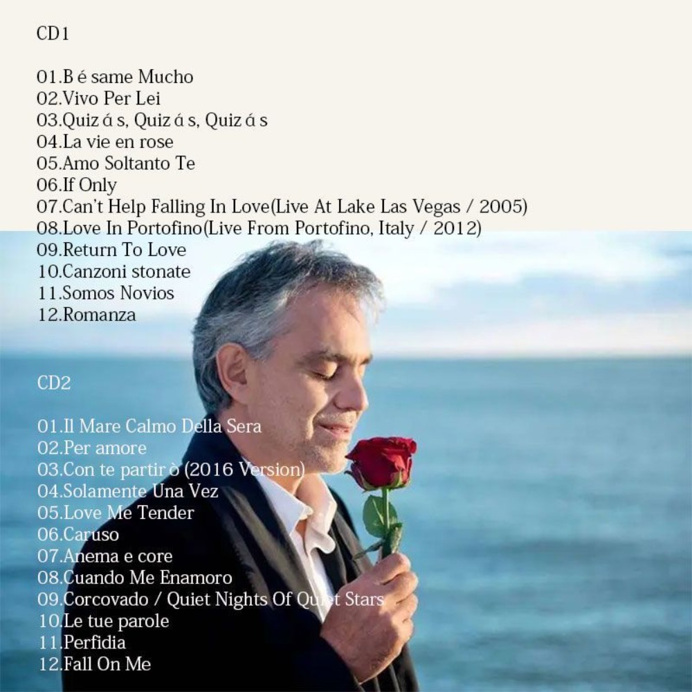 Andrea Bocelli My Love Songs G - Audio Music New Song review and price