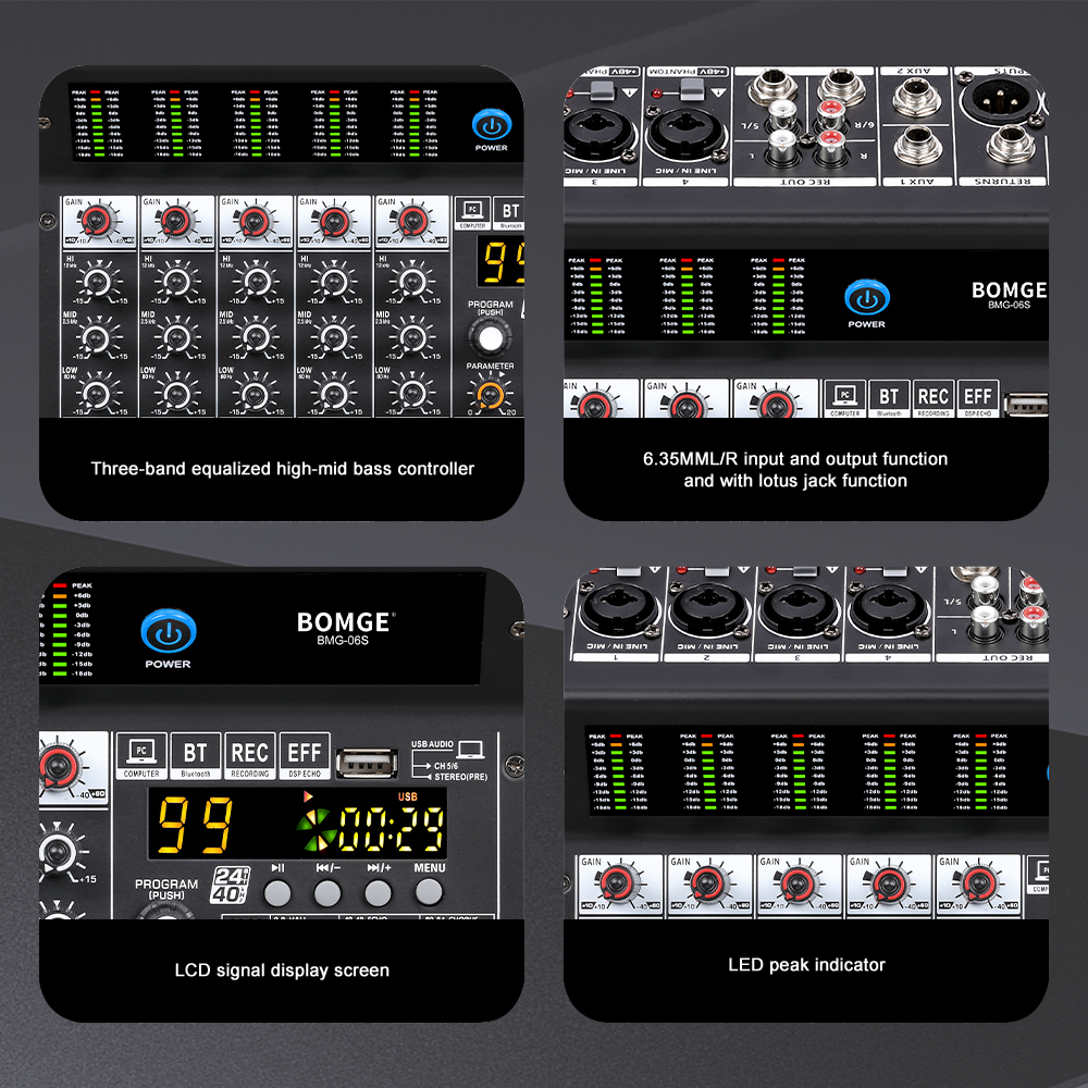 BOMGE Audio Mixer 6 Channel Mi - Audio Mixer 4 Channel review and price