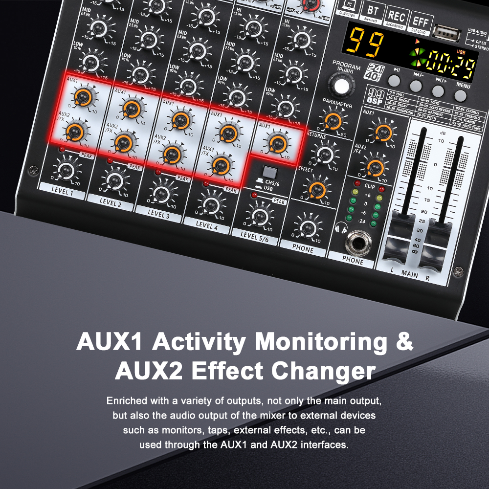 BOMGE Audio Mixer 6 Channel Mi - Audio Mixer 4 Channel review and price