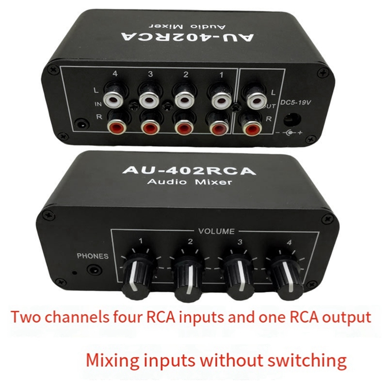 AU-402RCA Stereo Audio Mixer M - Audio Mixer 4 Channel review and price