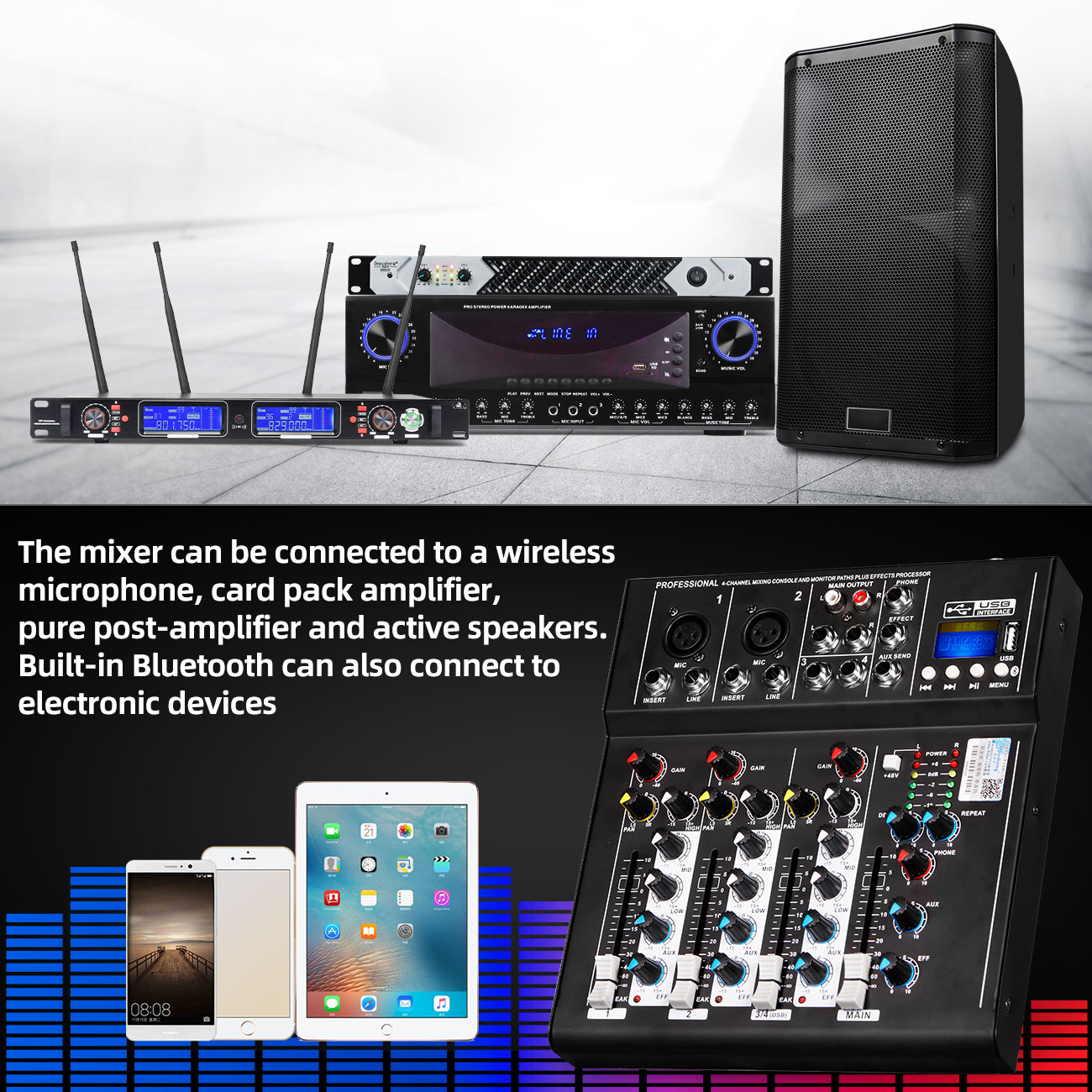 4 Channel DJ Sound Mixing Depu - Audio Mixer 4 Channel review and price