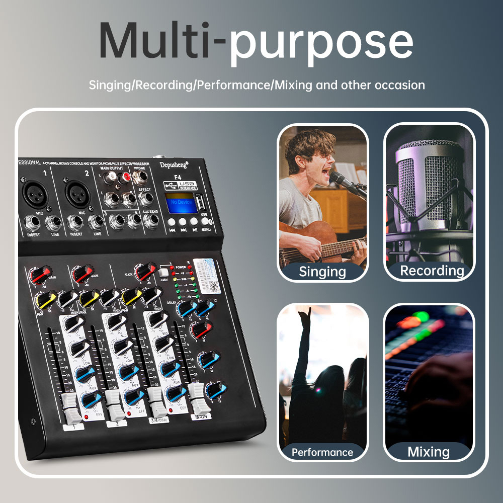 4 Channel DJ Sound Mixing Depu - Audio Mixer 4 Channel review and price