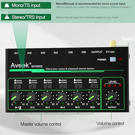 Aveek 6 Channel Mixer - Mini 6 - Audio Mixer 4 Channel review and price