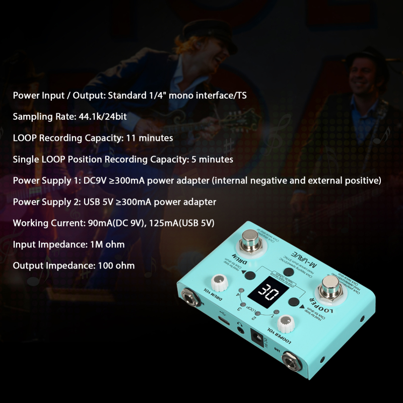 M-VAVE Guitar Effect Pedal Dru - Looper Pedal Guitar review and price