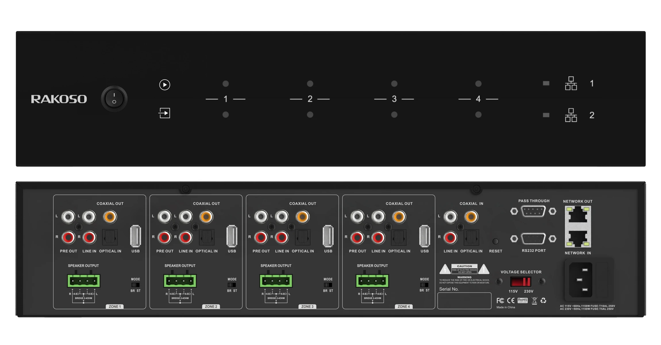 HA400 4 Zone Amplifier 4CH Dig - Audio Music Free Online review and price